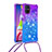 Funda Silicona Carcasa Goma Bling-Bling con Acollador Cordon Lanyard S01 para Samsung Galaxy M51