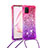 Funda Silicona Carcasa Goma Bling-Bling con Acollador Cordon Lanyard S01 para Samsung Galaxy M60s