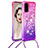 Funda Silicona Carcasa Goma Bling-Bling con Acollador Cordon Lanyard S01 para Samsung Galaxy S20