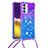 Funda Silicona Carcasa Goma Bling-Bling con Acollador Cordon Lanyard S01 para Samsung Galaxy S23 FE 5G