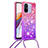 Funda Silicona Carcasa Goma Bling-Bling con Acollador Cordon Lanyard S01 para Xiaomi Poco C55