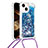 Funda Silicona Carcasa Goma Bling-Bling con Acollador Cordon Lanyard S02 para Apple iPhone 13