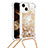 Funda Silicona Carcasa Goma Bling-Bling con Acollador Cordon Lanyard S02 para Apple iPhone 13