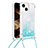 Funda Silicona Carcasa Goma Bling-Bling con Acollador Cordon Lanyard S02 para Apple iPhone 13