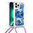 Funda Silicona Carcasa Goma Bling-Bling con Acollador Cordon Lanyard S02 para Apple iPhone 13 Pro Max