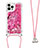 Funda Silicona Carcasa Goma Bling-Bling con Acollador Cordon Lanyard S02 para Apple iPhone 13 Pro Max