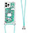 Funda Silicona Carcasa Goma Bling-Bling con Acollador Cordon Lanyard S02 para Apple iPhone 13 Pro Max