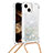 Funda Silicona Carcasa Goma Bling-Bling con Acollador Cordon Lanyard S02 para Apple iPhone 14