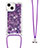 Funda Silicona Carcasa Goma Bling-Bling con Acollador Cordon Lanyard S02 para Apple iPhone 14