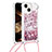 Funda Silicona Carcasa Goma Bling-Bling con Acollador Cordon Lanyard S02 para Apple iPhone 14