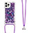 Funda Silicona Carcasa Goma Bling-Bling con Acollador Cordon Lanyard S02 para Apple iPhone 14 Pro