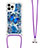 Funda Silicona Carcasa Goma Bling-Bling con Acollador Cordon Lanyard S02 para Apple iPhone 14 Pro Max