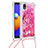 Funda Silicona Carcasa Goma Bling-Bling con Acollador Cordon Lanyard S02 para Samsung Galaxy A01 Core