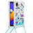 Funda Silicona Carcasa Goma Bling-Bling con Acollador Cordon Lanyard S02 para Samsung Galaxy A01 Core