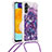 Funda Silicona Carcasa Goma Bling-Bling con Acollador Cordon Lanyard S02 para Samsung Galaxy A04s