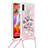 Funda Silicona Carcasa Goma Bling-Bling con Acollador Cordon Lanyard S02 para Samsung Galaxy A11