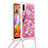 Funda Silicona Carcasa Goma Bling-Bling con Acollador Cordon Lanyard S02 para Samsung Galaxy A11