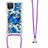 Funda Silicona Carcasa Goma Bling-Bling con Acollador Cordon Lanyard S02 para Samsung Galaxy A12 Nacho