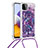 Funda Silicona Carcasa Goma Bling-Bling con Acollador Cordon Lanyard S02 para Samsung Galaxy A22 5G