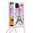 Funda Silicona Carcasa Goma Bling-Bling con Acollador Cordon Lanyard S02 para Samsung Galaxy A31