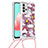 Funda Silicona Carcasa Goma Bling-Bling con Acollador Cordon Lanyard S02 para Samsung Galaxy A32 4G