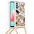 Funda Silicona Carcasa Goma Bling-Bling con Acollador Cordon Lanyard S02 para Samsung Galaxy A32 4G