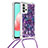 Funda Silicona Carcasa Goma Bling-Bling con Acollador Cordon Lanyard S02 para Samsung Galaxy A32 4G