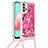 Funda Silicona Carcasa Goma Bling-Bling con Acollador Cordon Lanyard S02 para Samsung Galaxy A32 5G