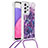 Funda Silicona Carcasa Goma Bling-Bling con Acollador Cordon Lanyard S02 para Samsung Galaxy A33 5G