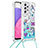 Funda Silicona Carcasa Goma Bling-Bling con Acollador Cordon Lanyard S02 para Samsung Galaxy A33 5G