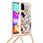 Funda Silicona Carcasa Goma Bling-Bling con Acollador Cordon Lanyard S02 para Samsung Galaxy A41