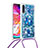 Funda Silicona Carcasa Goma Bling-Bling con Acollador Cordon Lanyard S02 para Samsung Galaxy A70