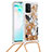 Funda Silicona Carcasa Goma Bling-Bling con Acollador Cordon Lanyard S02 para Samsung Galaxy A91