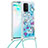 Funda Silicona Carcasa Goma Bling-Bling con Acollador Cordon Lanyard S02 para Samsung Galaxy A91