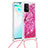 Funda Silicona Carcasa Goma Bling-Bling con Acollador Cordon Lanyard S02 para Samsung Galaxy A91