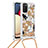 Funda Silicona Carcasa Goma Bling-Bling con Acollador Cordon Lanyard S02 para Samsung Galaxy F02S SM-E025F