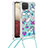 Funda Silicona Carcasa Goma Bling-Bling con Acollador Cordon Lanyard S02 para Samsung Galaxy F12