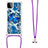 Funda Silicona Carcasa Goma Bling-Bling con Acollador Cordon Lanyard S02 para Samsung Galaxy F42 5G