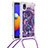 Funda Silicona Carcasa Goma Bling-Bling con Acollador Cordon Lanyard S02 para Samsung Galaxy M01 Core