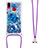 Funda Silicona Carcasa Goma Bling-Bling con Acollador Cordon Lanyard S02 para Samsung Galaxy M01s