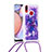 Funda Silicona Carcasa Goma Bling-Bling con Acollador Cordon Lanyard S02 para Samsung Galaxy M01s