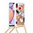 Funda Silicona Carcasa Goma Bling-Bling con Acollador Cordon Lanyard S02 para Samsung Galaxy M01s