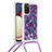 Funda Silicona Carcasa Goma Bling-Bling con Acollador Cordon Lanyard S02 para Samsung Galaxy M02s