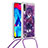 Funda Silicona Carcasa Goma Bling-Bling con Acollador Cordon Lanyard S02 para Samsung Galaxy M10