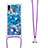 Funda Silicona Carcasa Goma Bling-Bling con Acollador Cordon Lanyard S02 para Samsung Galaxy M10S