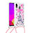 Funda Silicona Carcasa Goma Bling-Bling con Acollador Cordon Lanyard S02 para Samsung Galaxy M10S