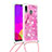 Funda Silicona Carcasa Goma Bling-Bling con Acollador Cordon Lanyard S02 para Samsung Galaxy M10S