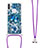 Funda Silicona Carcasa Goma Bling-Bling con Acollador Cordon Lanyard S02 para Samsung Galaxy M11