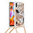 Funda Silicona Carcasa Goma Bling-Bling con Acollador Cordon Lanyard S02 para Samsung Galaxy M11