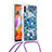 Funda Silicona Carcasa Goma Bling-Bling con Acollador Cordon Lanyard S02 para Samsung Galaxy M11